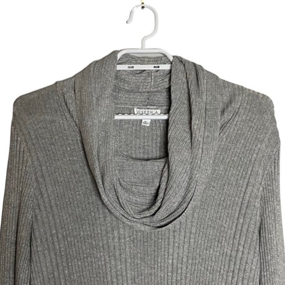 Joseph A. Women's Silver Shimmery Cowl Neck Sweater
